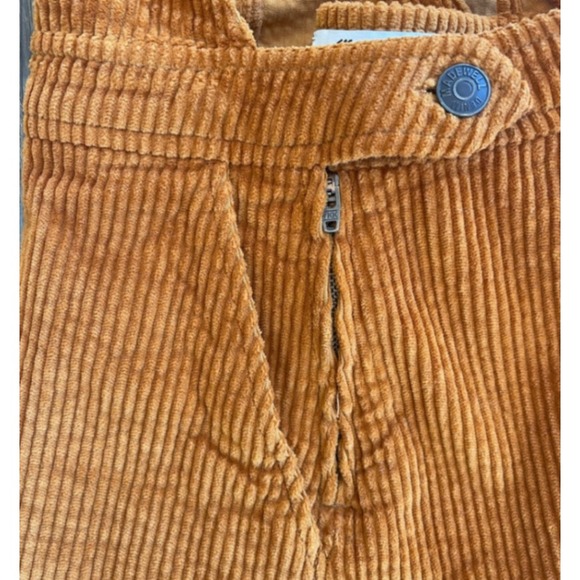 Madewell Corduroy Overall Mini Dress Yellow Brown Pockets Adjustable Straps Smal - Picture 6 of 14